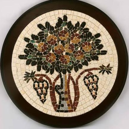 Round Tree of Life mosaic medallion